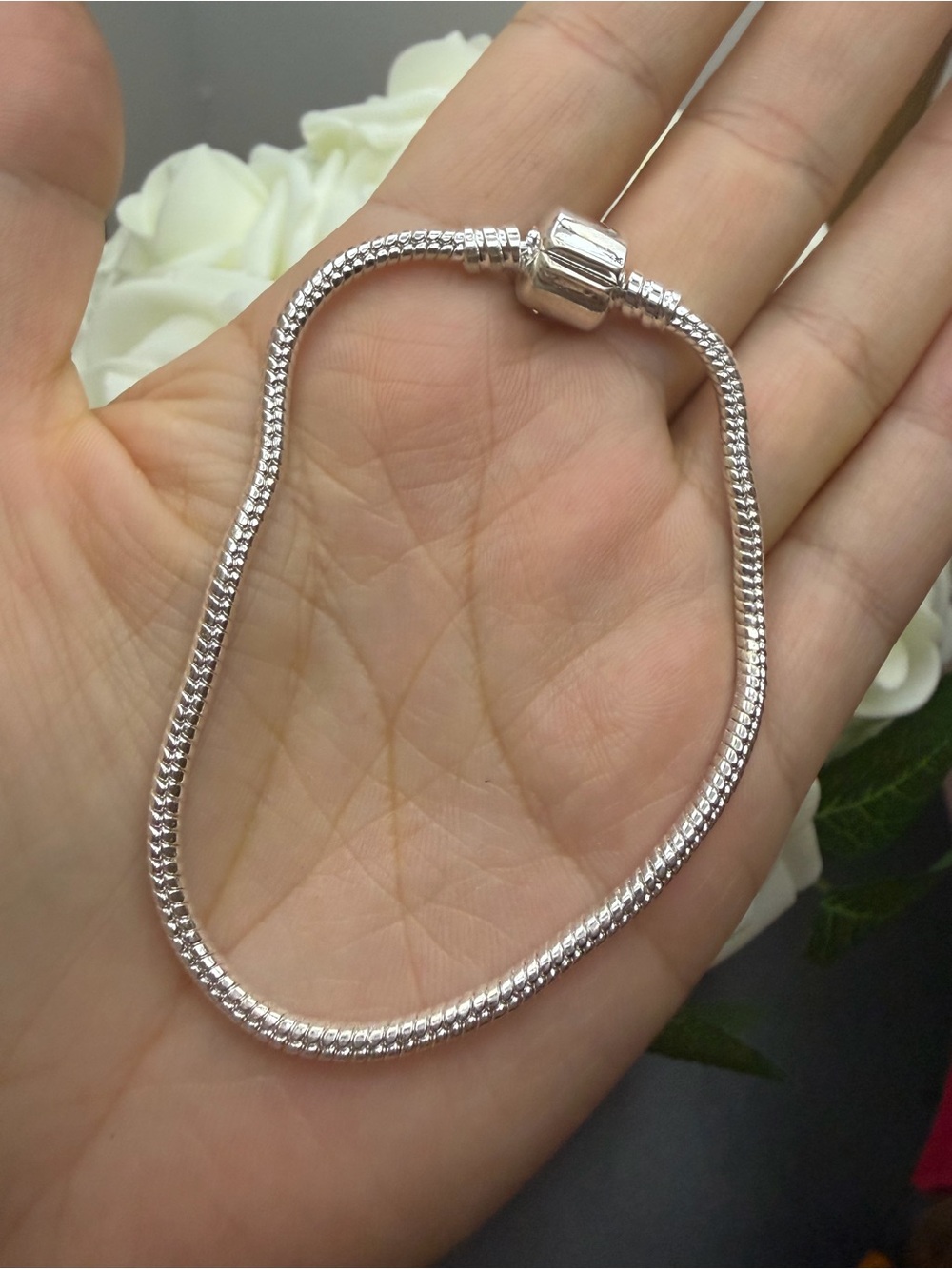 Silver tone Snake Chain Bracelet - Silver